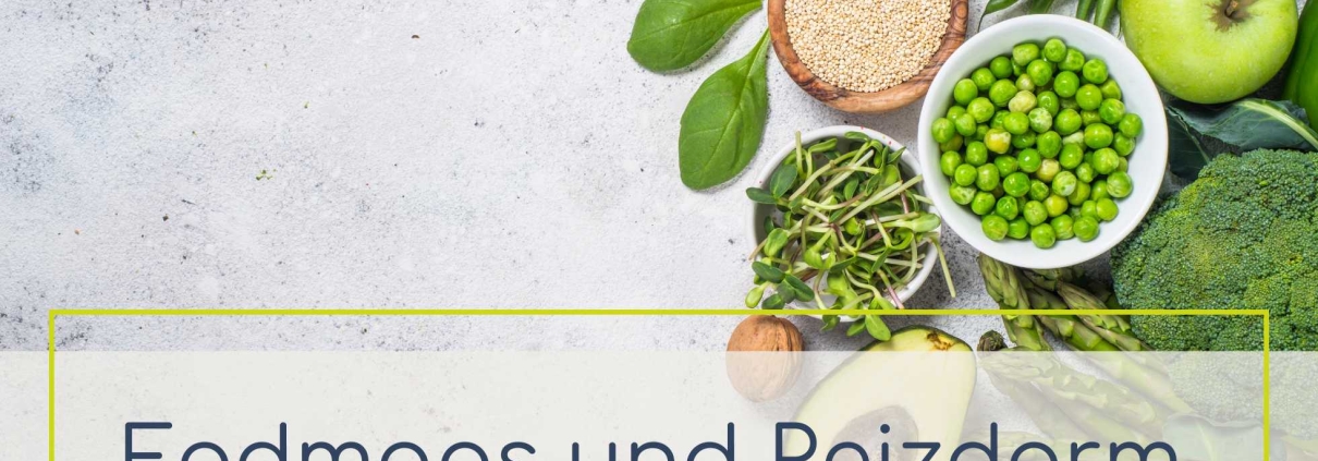 grünes Obst und Gemüse auf grauem Hintrgrund